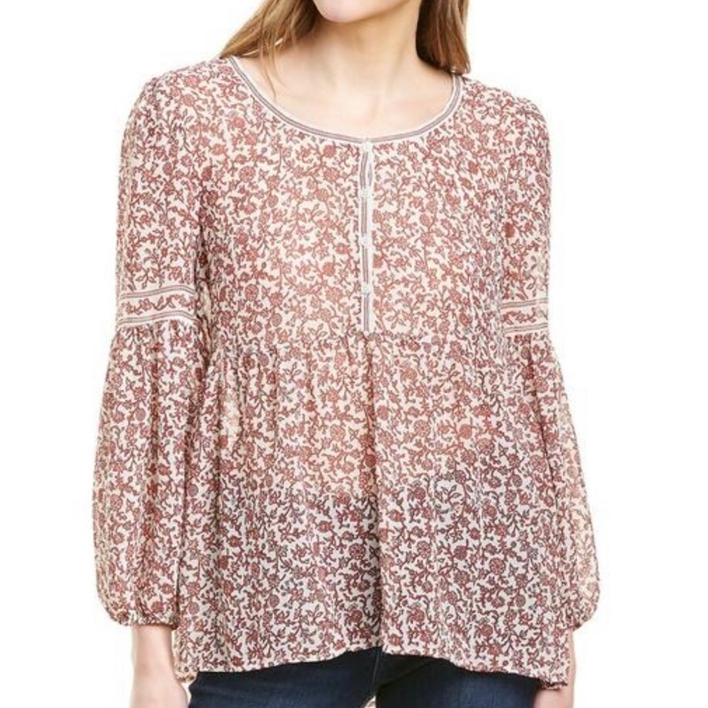 Max STUDIO bohemian style sheer blouse. Size S